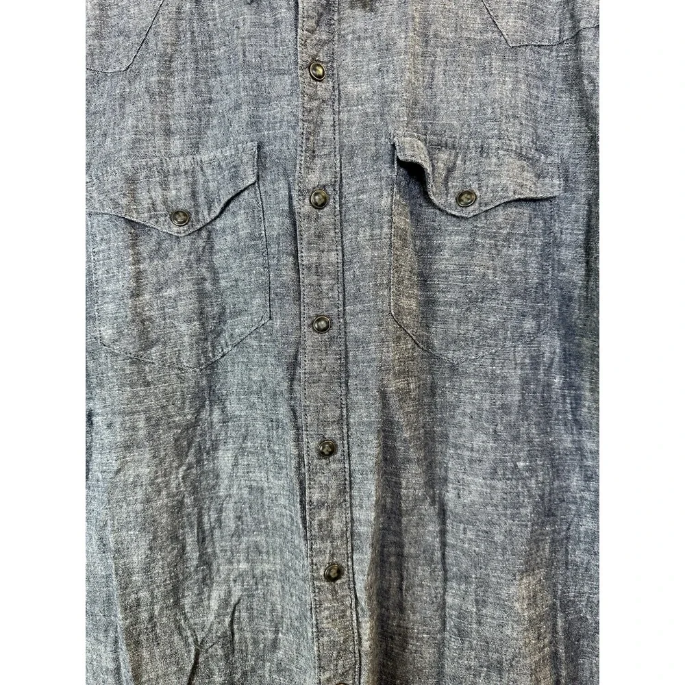 Patagonia Men's Large Blue Collared Full Button Front Pockets HEMP/COTTON Top - Picture 4 of 11